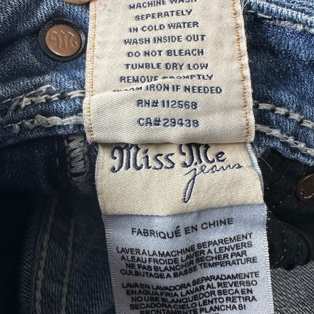 Miss Me Dark Blue Boot Cut Jeans with Embellishments - Picture 16 of 16